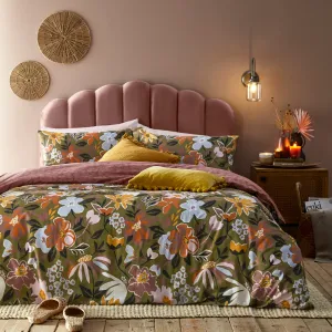 Asterea Duvet Cover Set Olive/Pink