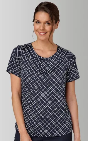 Gina Tuck Neck Printed Shell