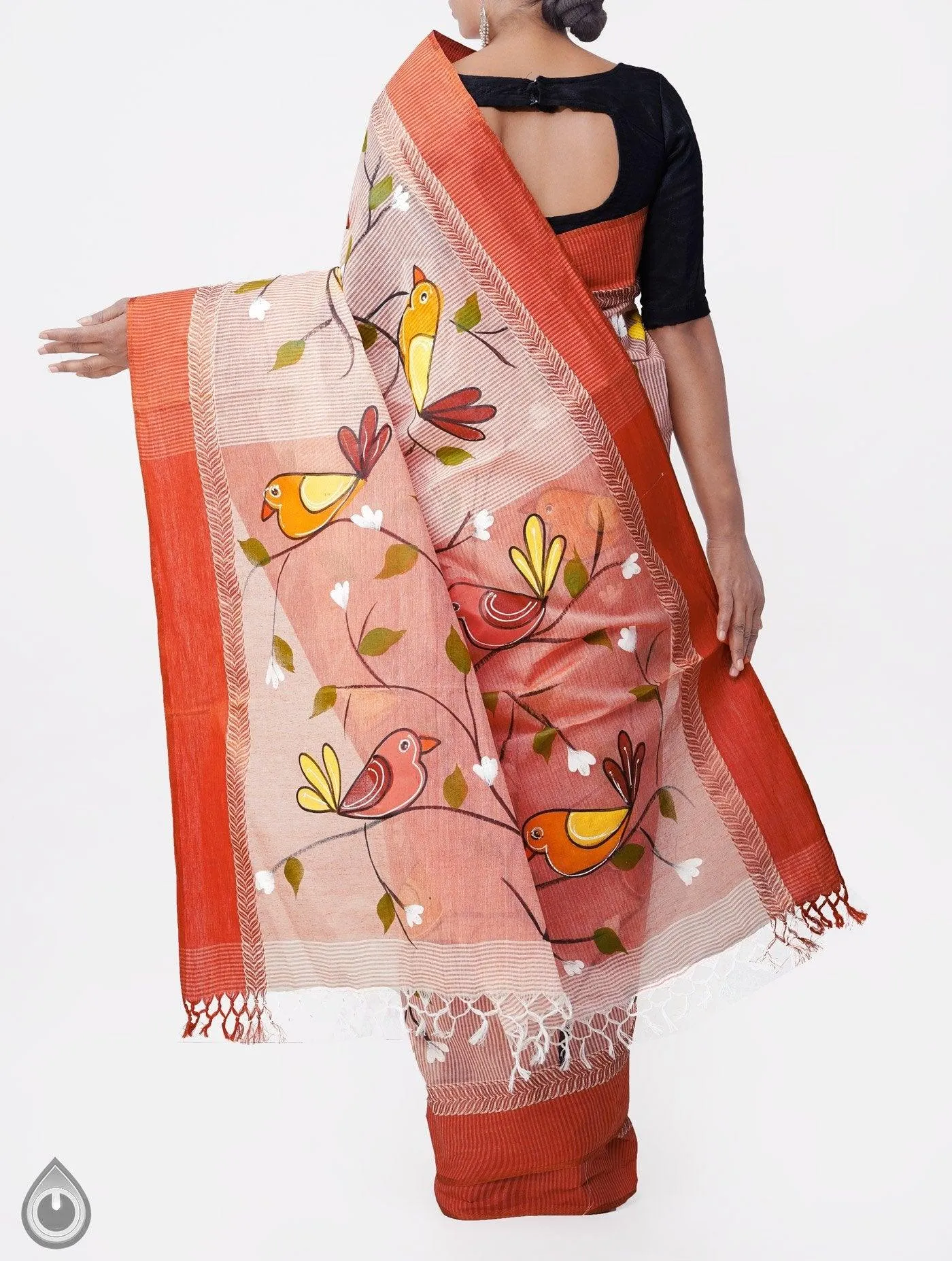Gleaming Beige Colored Festive Wear Linen Designer Saree