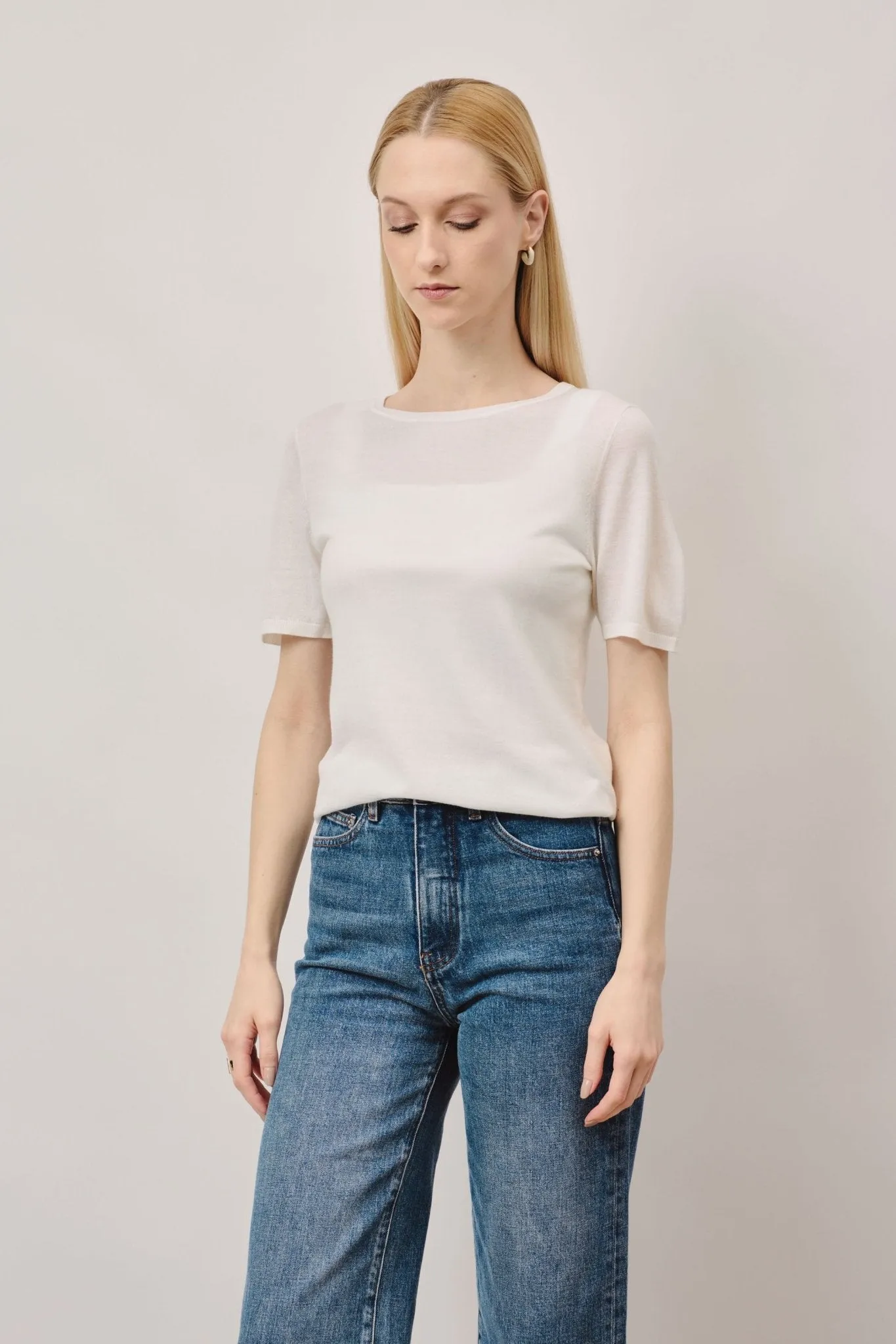 LILY tec shortsleeves top (White)