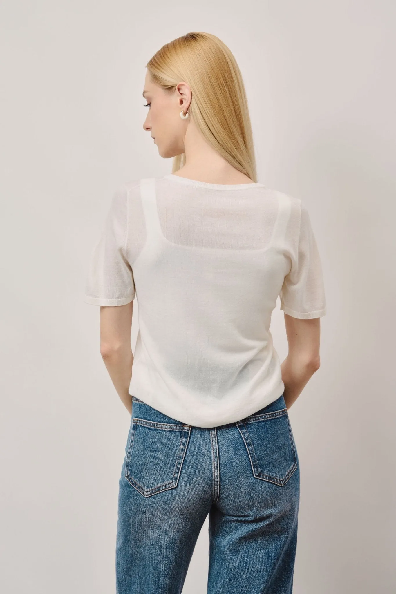 LILY tec shortsleeves top (White)